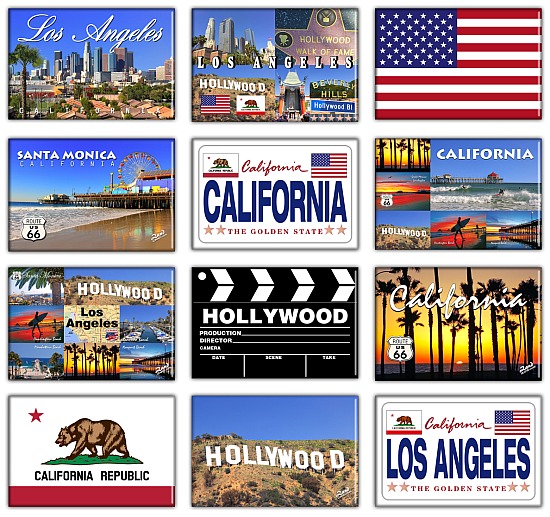 MAGNETS / CALIFORNIA COLLECTION / Set of 12